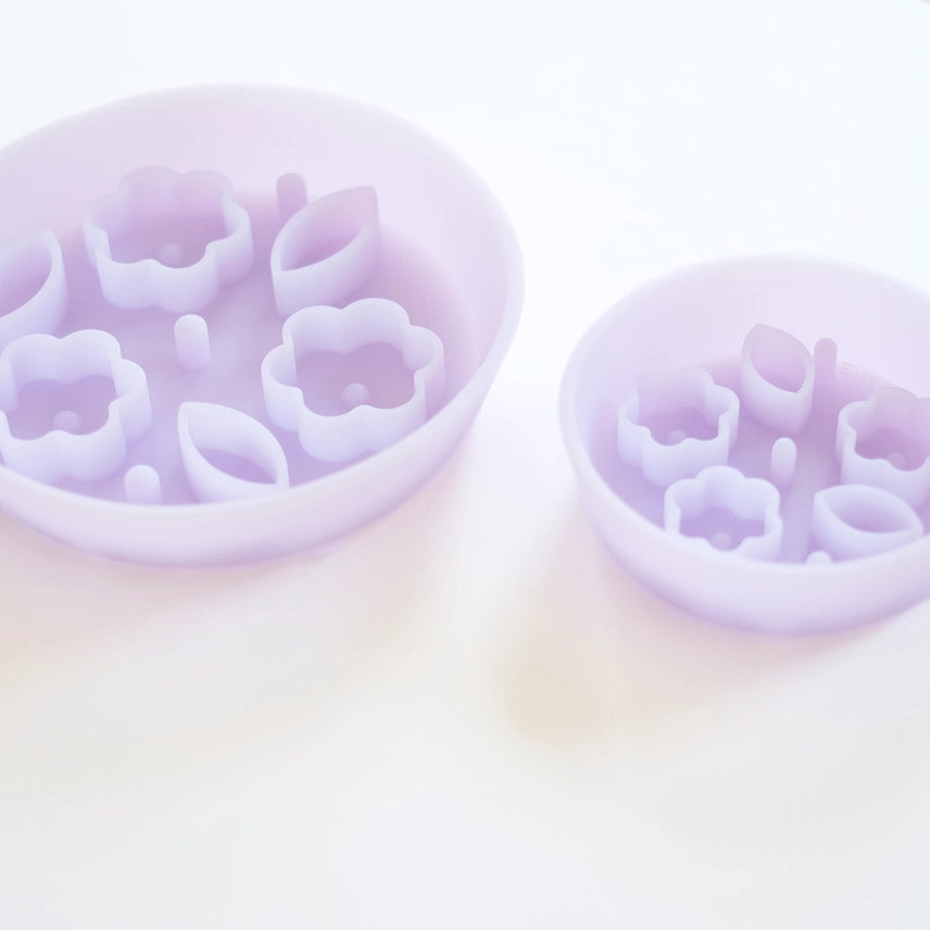 Flower + Leaf Slow Feeder Bowls Lilla