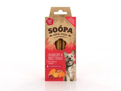 Tranebær & søtpotet tyggesticks 100gr