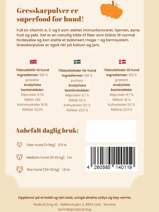 Gresskarpulver 200g