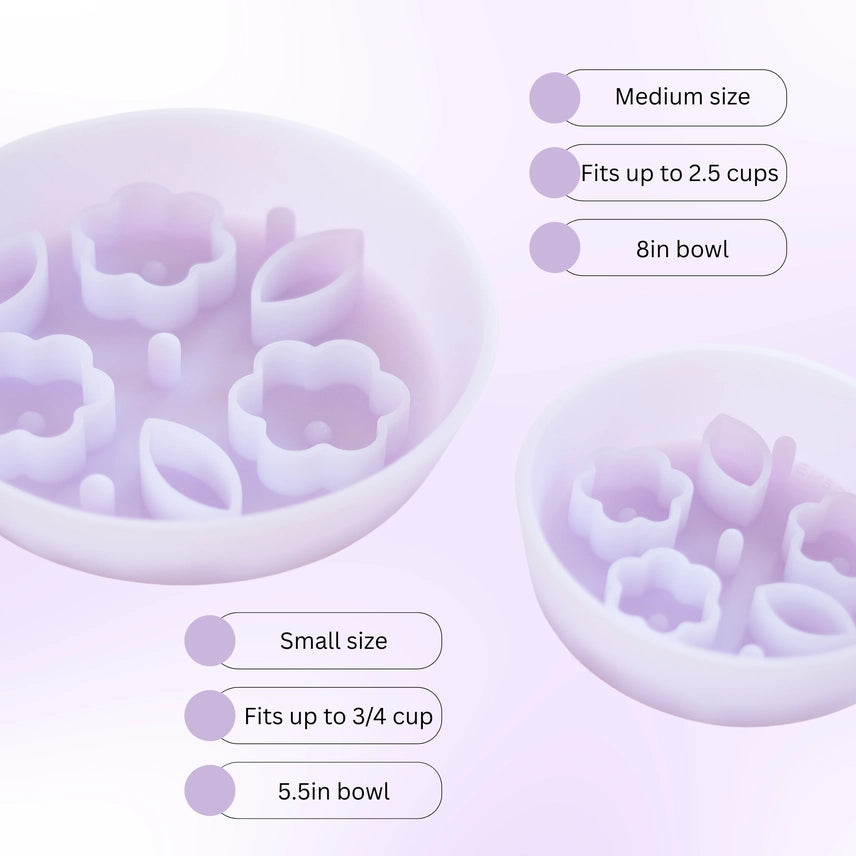 Flower + Leaf Slow Feeder Bowls Lilla