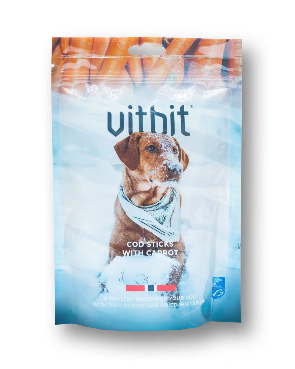 Vitbit Cod Sticks M/Gulrot 100gr